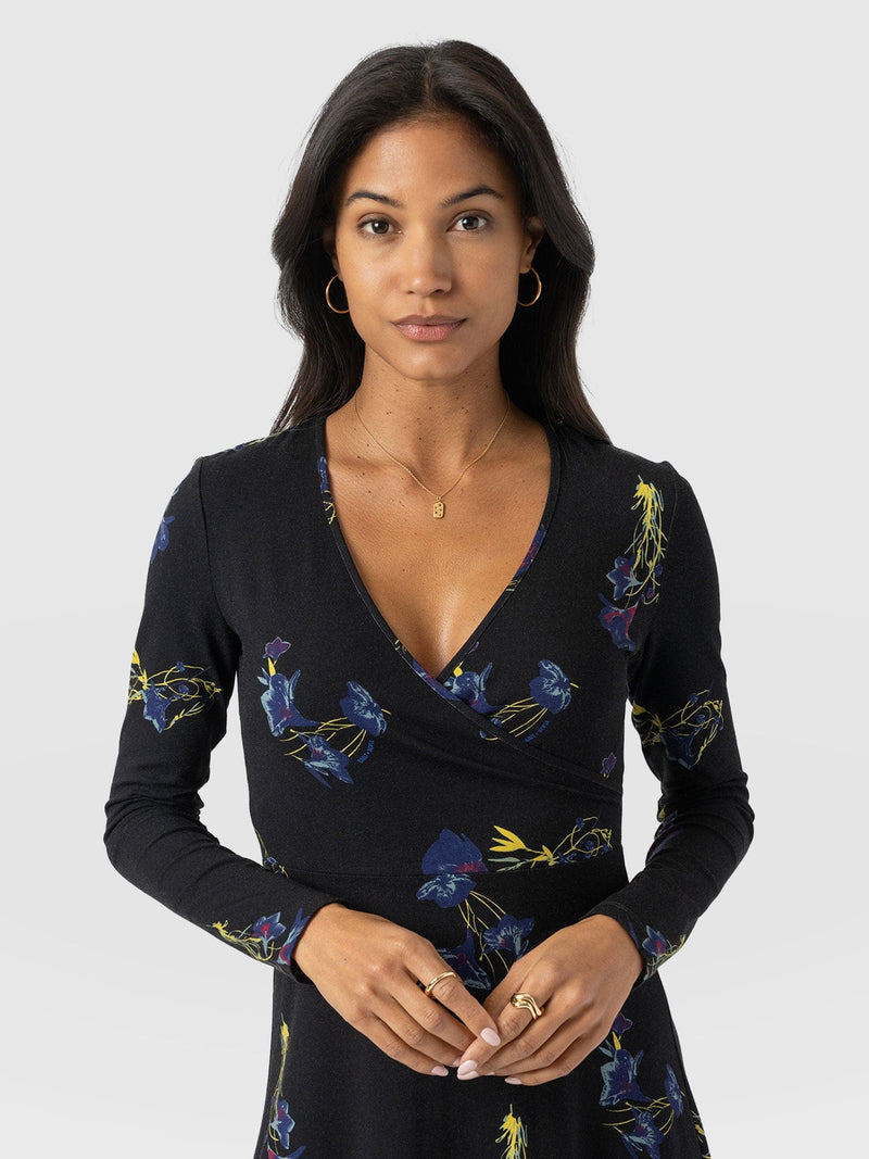 Maggie Wrap Dress Blue Lily Gardens - Women's Dresses | Saint + Sofia® US