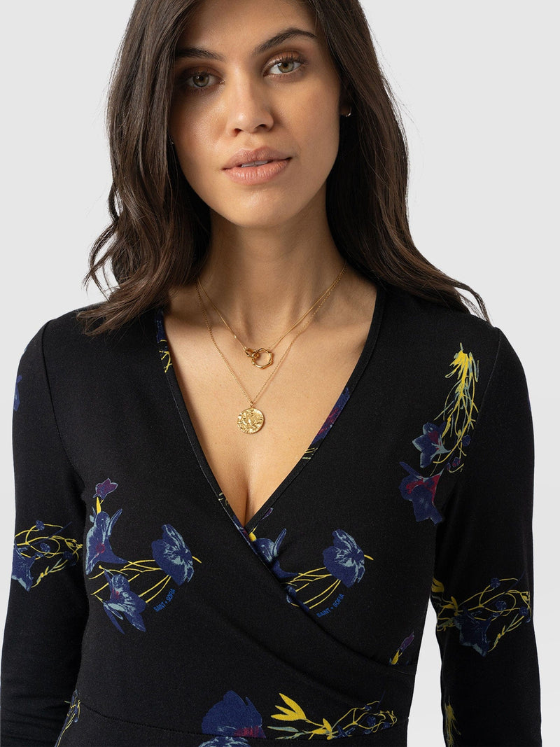 Maggie Wrap Dress Blue Lily Gardens - Women's Dresses | Saint + Sofia® US