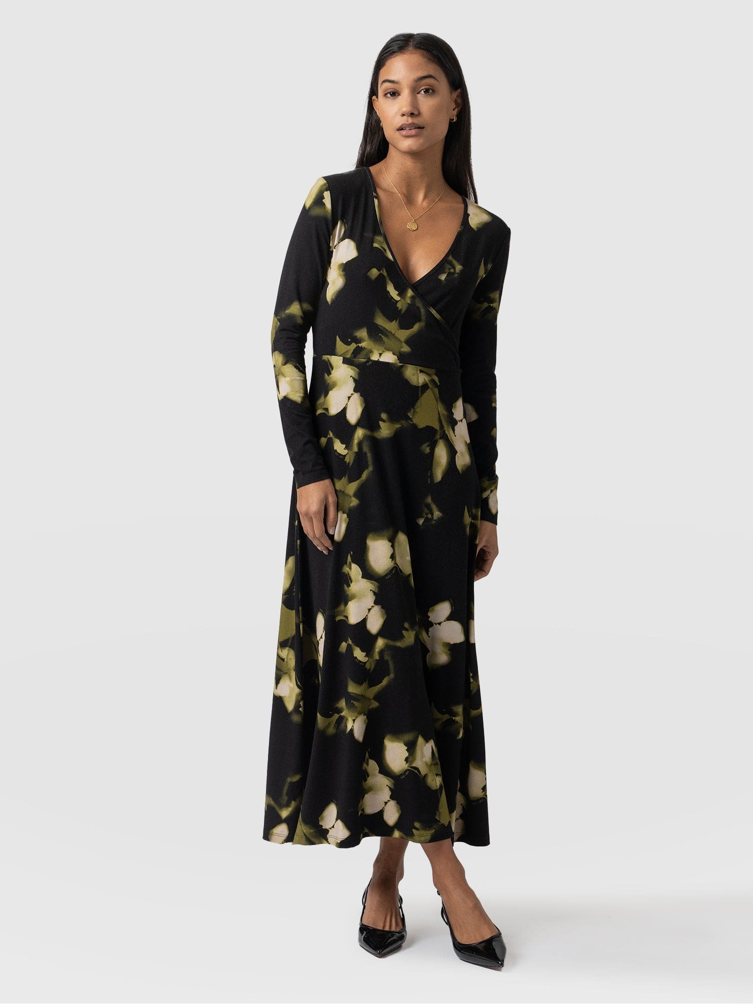 Maggie Wrap Dress Green Aurora - Women's Dresses | Saint + Sofia® USA