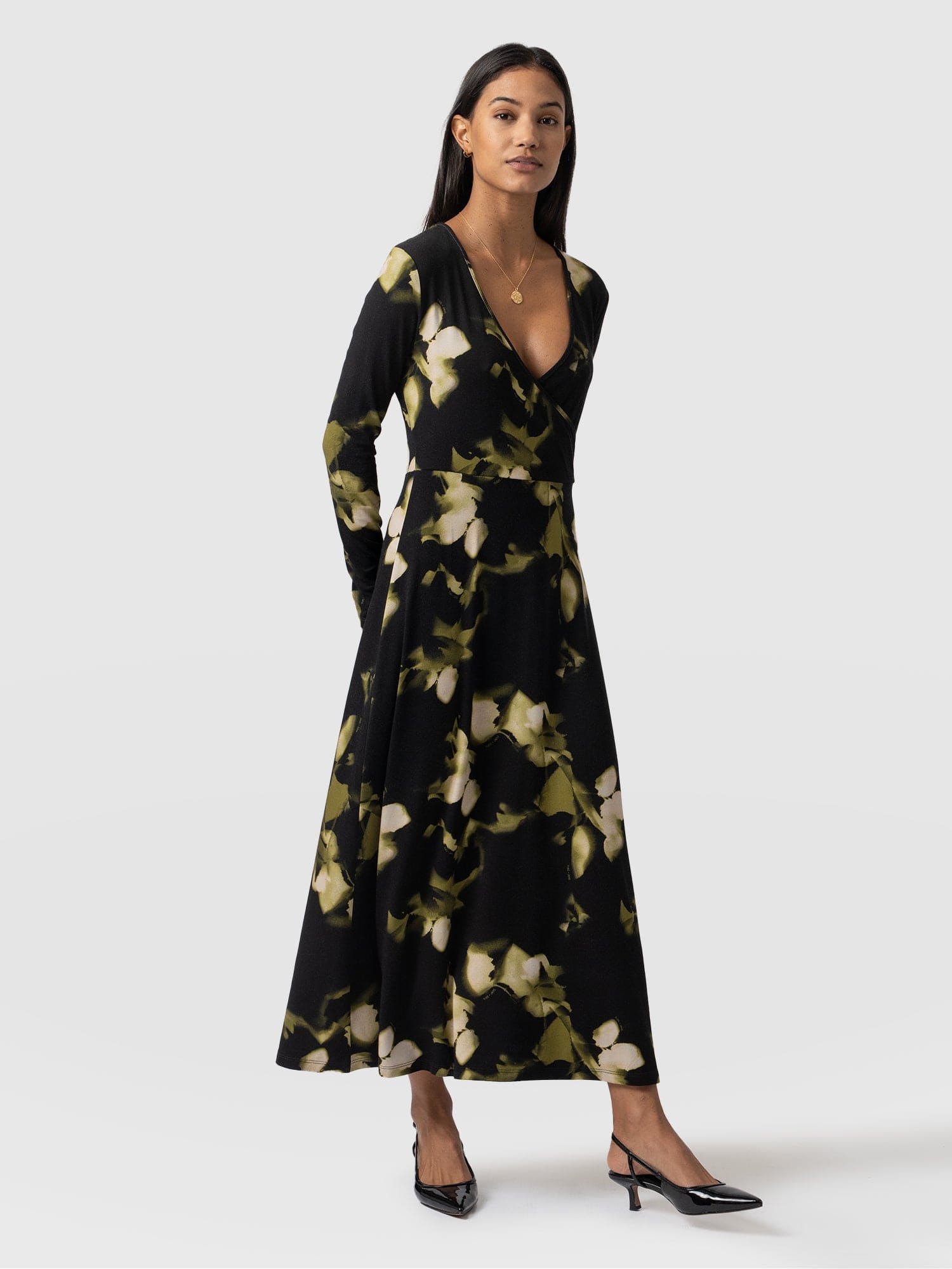 Maggie Wrap Dress Green Aurora - Women's Dresses | Saint + Sofia® USA