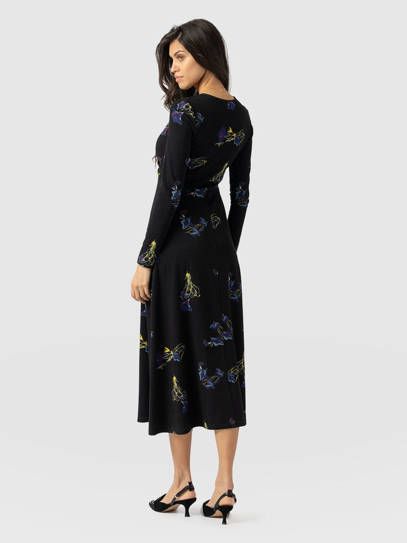 Maggie Wrap Midi Dress - Blue Lily Gardens