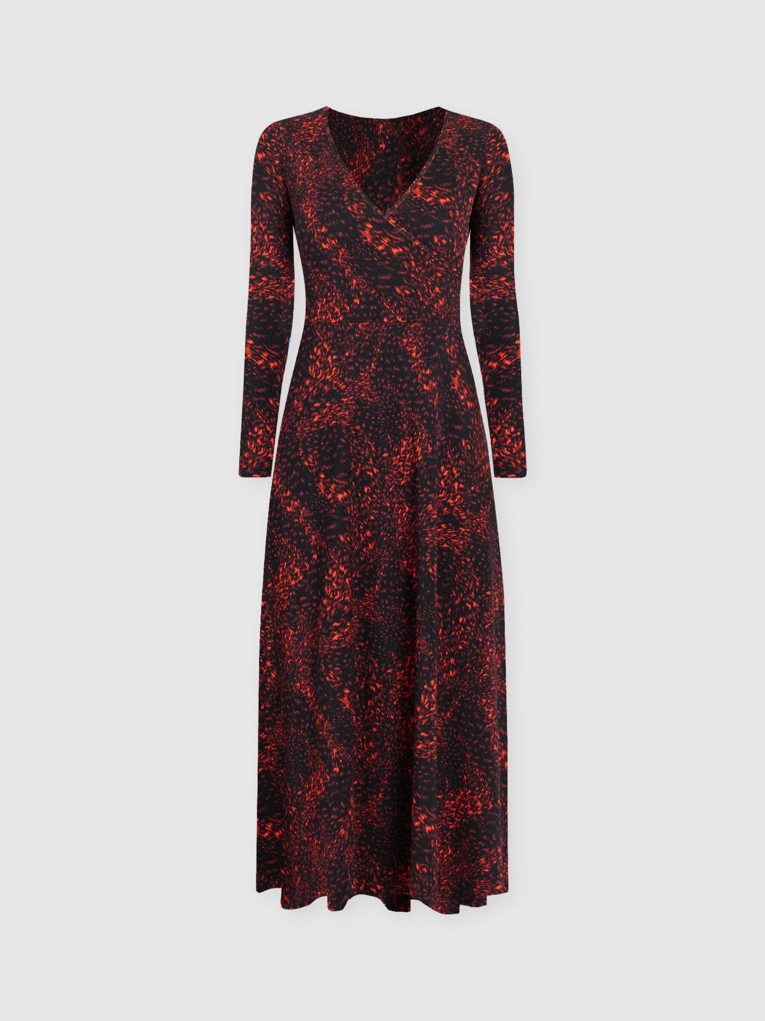 Maggie Wrap Midi Dress - Red Fade Spot - Women's Dresses | Saint + Sofia® USA
