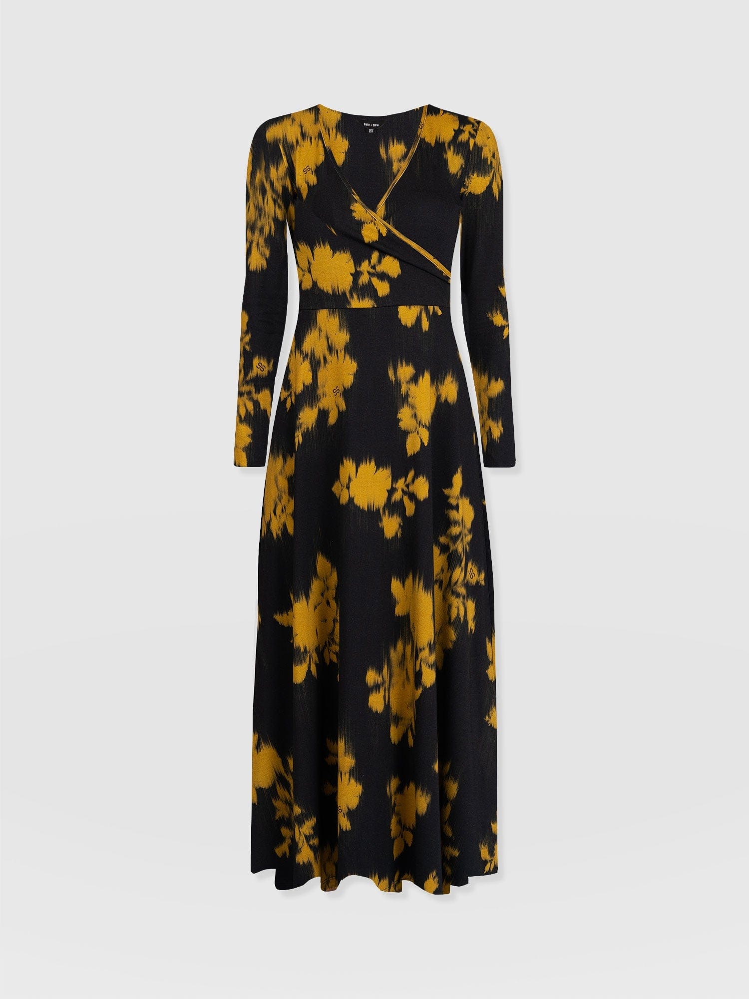 Maggie Wrap Midi Dress Yellow Fade Floral - Women's Dresses | Saint + Sofia® US