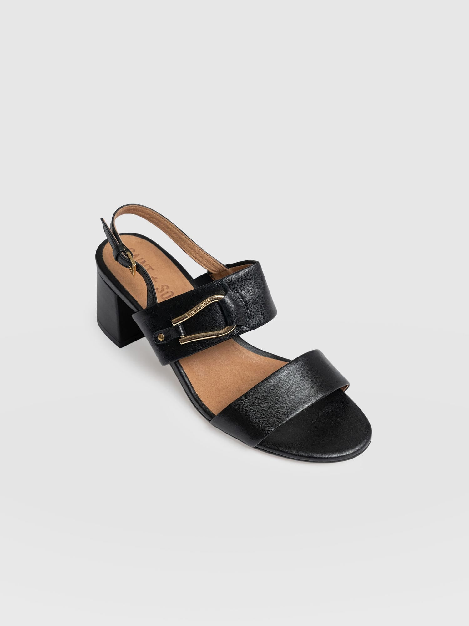 Maida Block Heeled Mules - Black - Women's Shoes | Saint + Sofia® USA