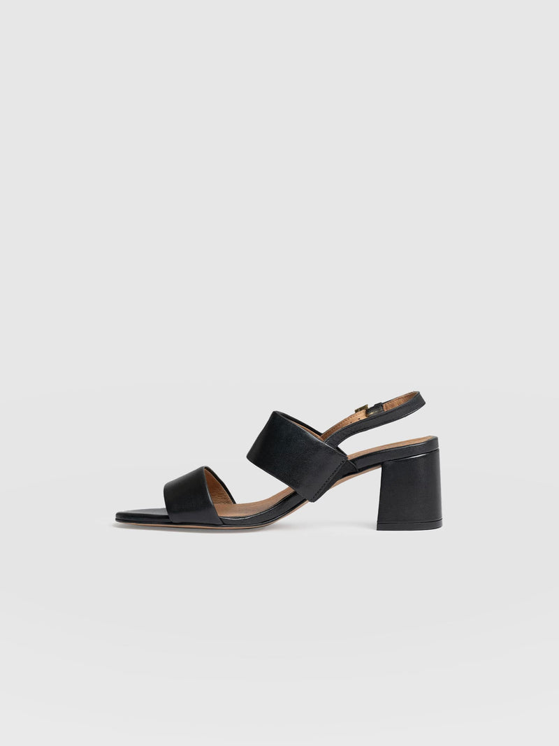 Maida Block Heeled Mules - Black - Women's Shoes | Saint + Sofia® USA