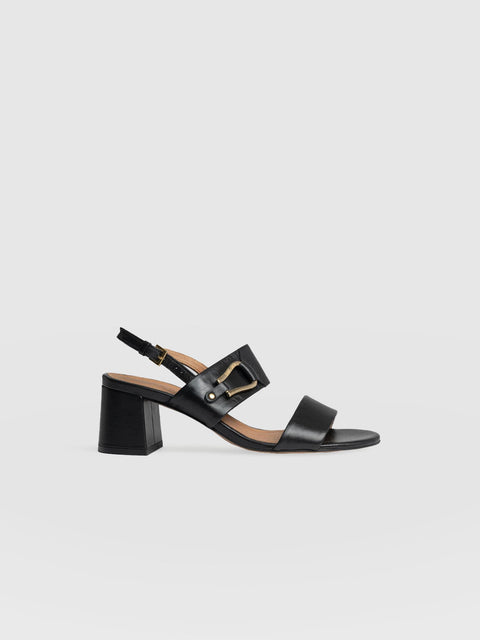 Maida Block Heeled Mules - Black - Women's Shoes | Saint + Sofia® USA