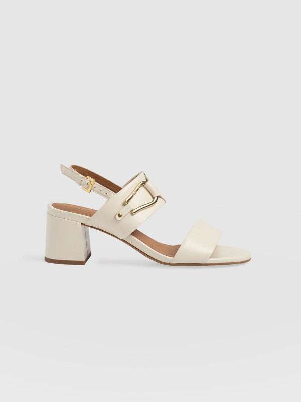 Maida Block Heeled Mules - Cream - Women's Shoes | Saint + Sofia® USA