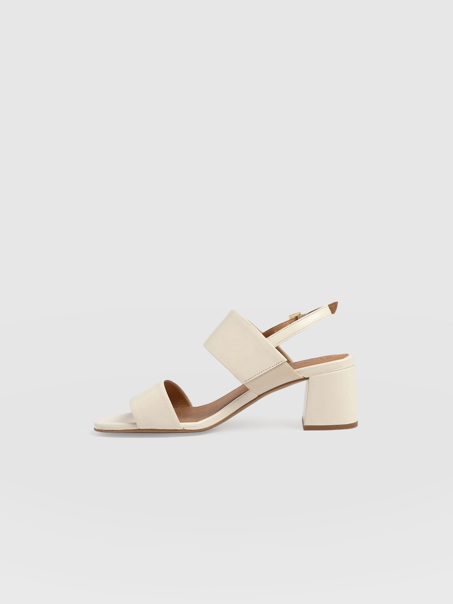 Maida Block Heeled Mules - Cream - Women's Shoes | Saint + Sofia® USA