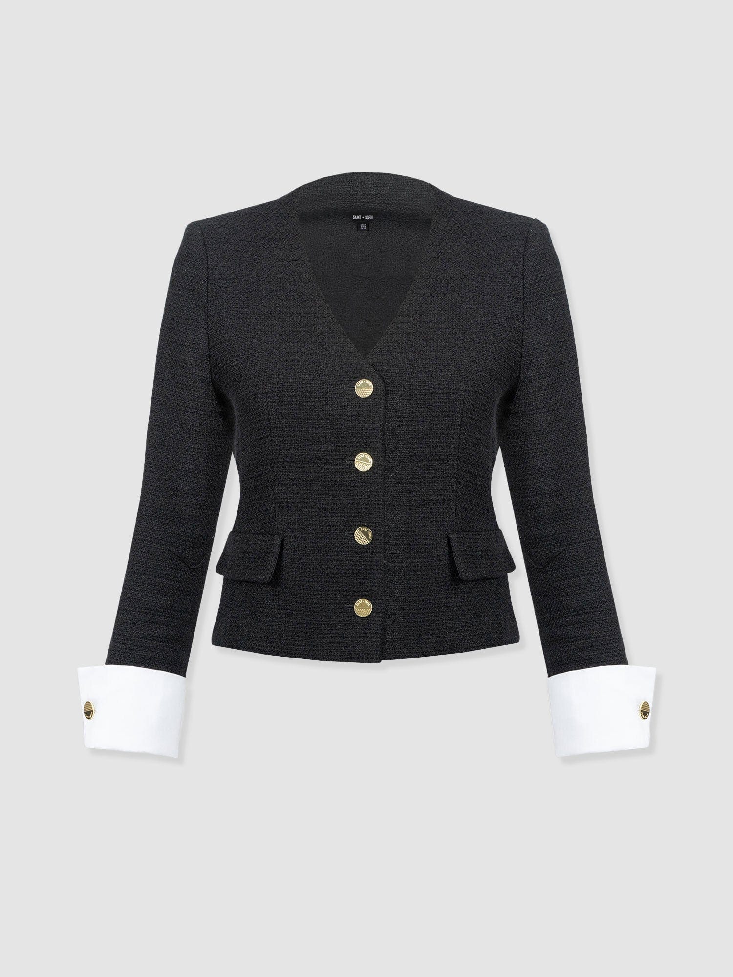 Margot V Neck Jacket - Black - Women's Jackets | Saint + Sofia? USA