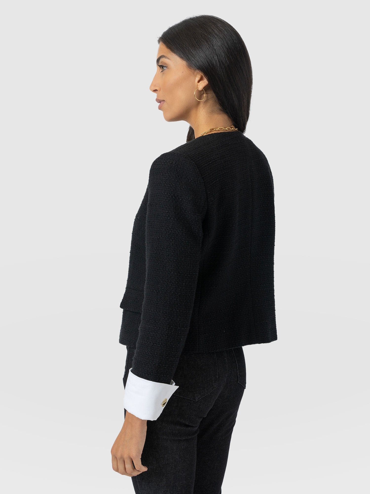 Margot V Neck Jacket - Black - Women's Jackets | Saint + Sofia? USA