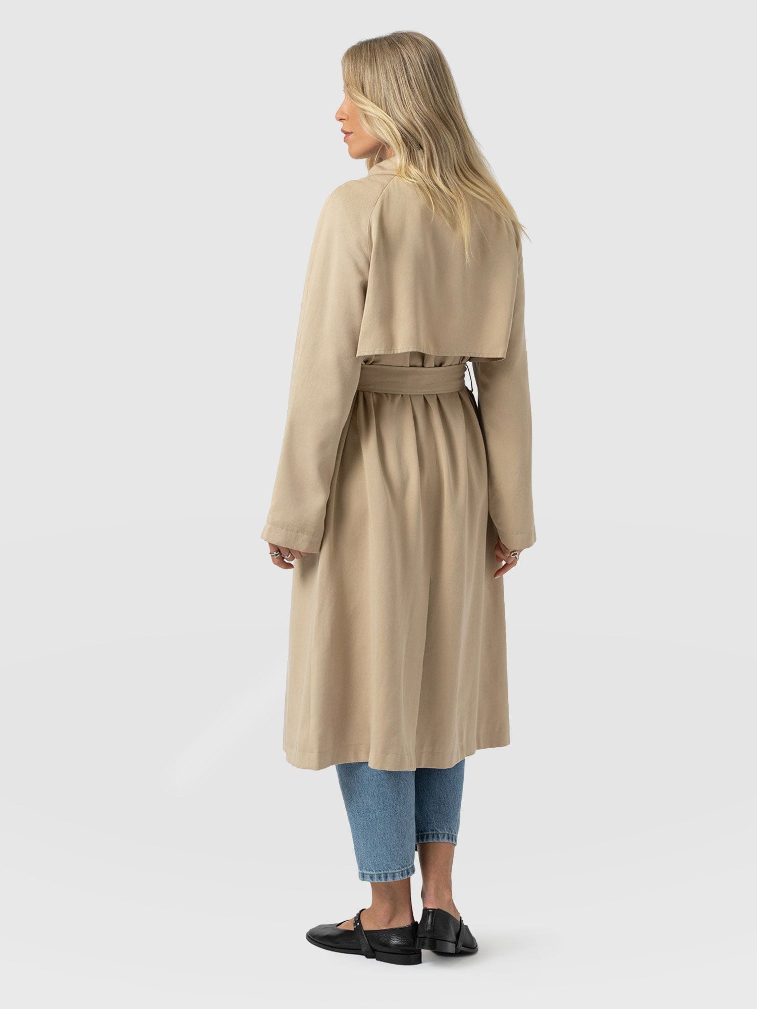 Marion Double Breasted Trench Beige - Women's Overcoats | Saint + Sofia® USA