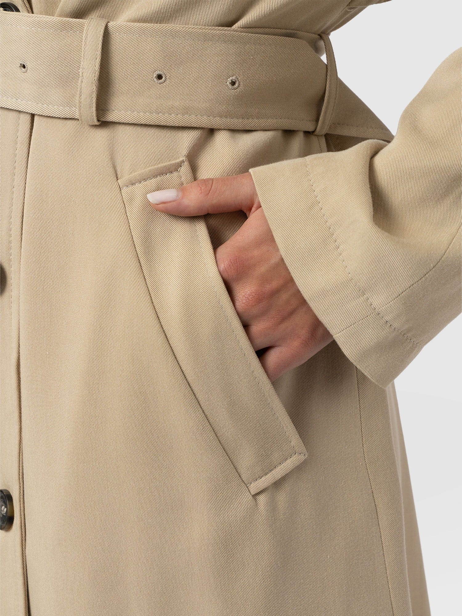 Marion Double Breasted Trench Beige - Women's Overcoats | Saint + Sofia® USA