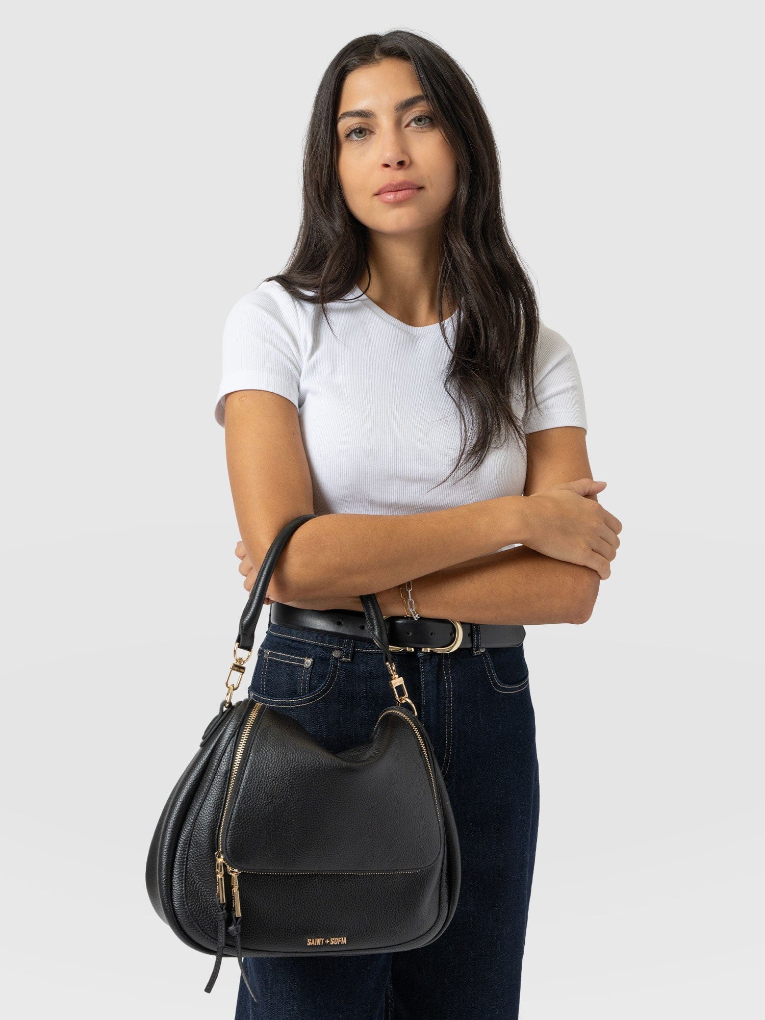 Marlowe Messenger Bag - Black - Women's Handbags | Saint + Sofia® USA