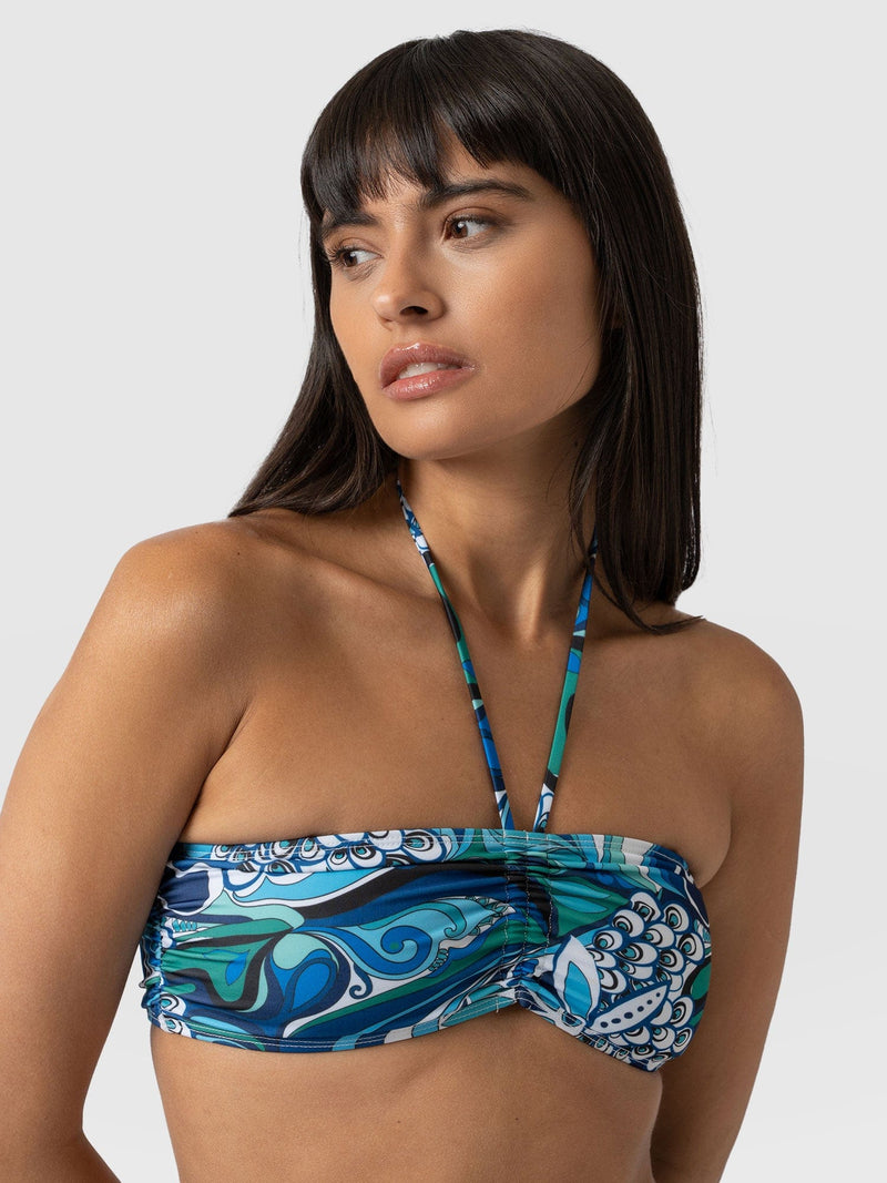 Maya Bandeau Bikini Top Paradise - Women's Swimwear | Saint + Sofia® USA