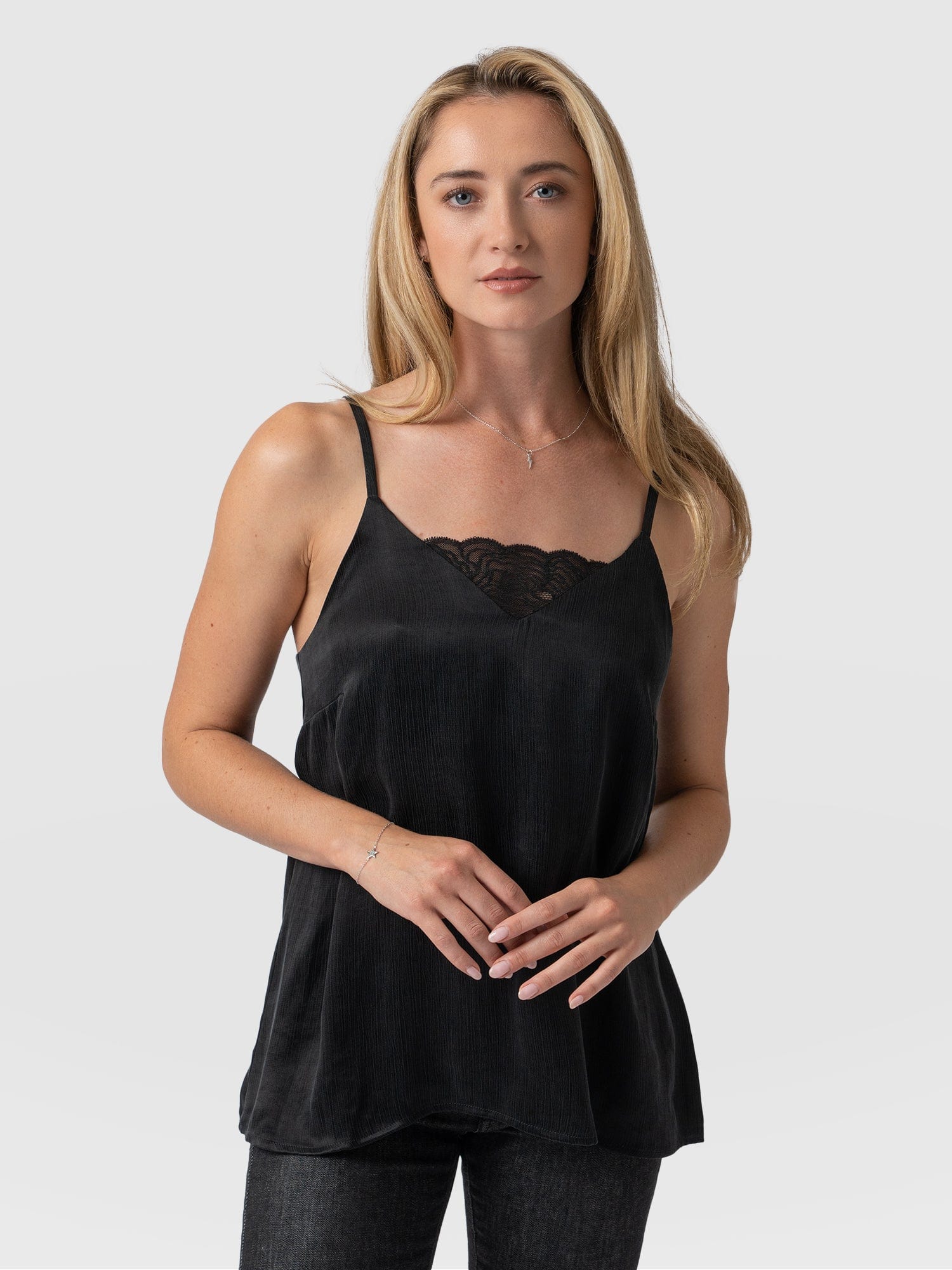 Mia Lace Cami Black - Women's Cami | Saint + Sofia® USA