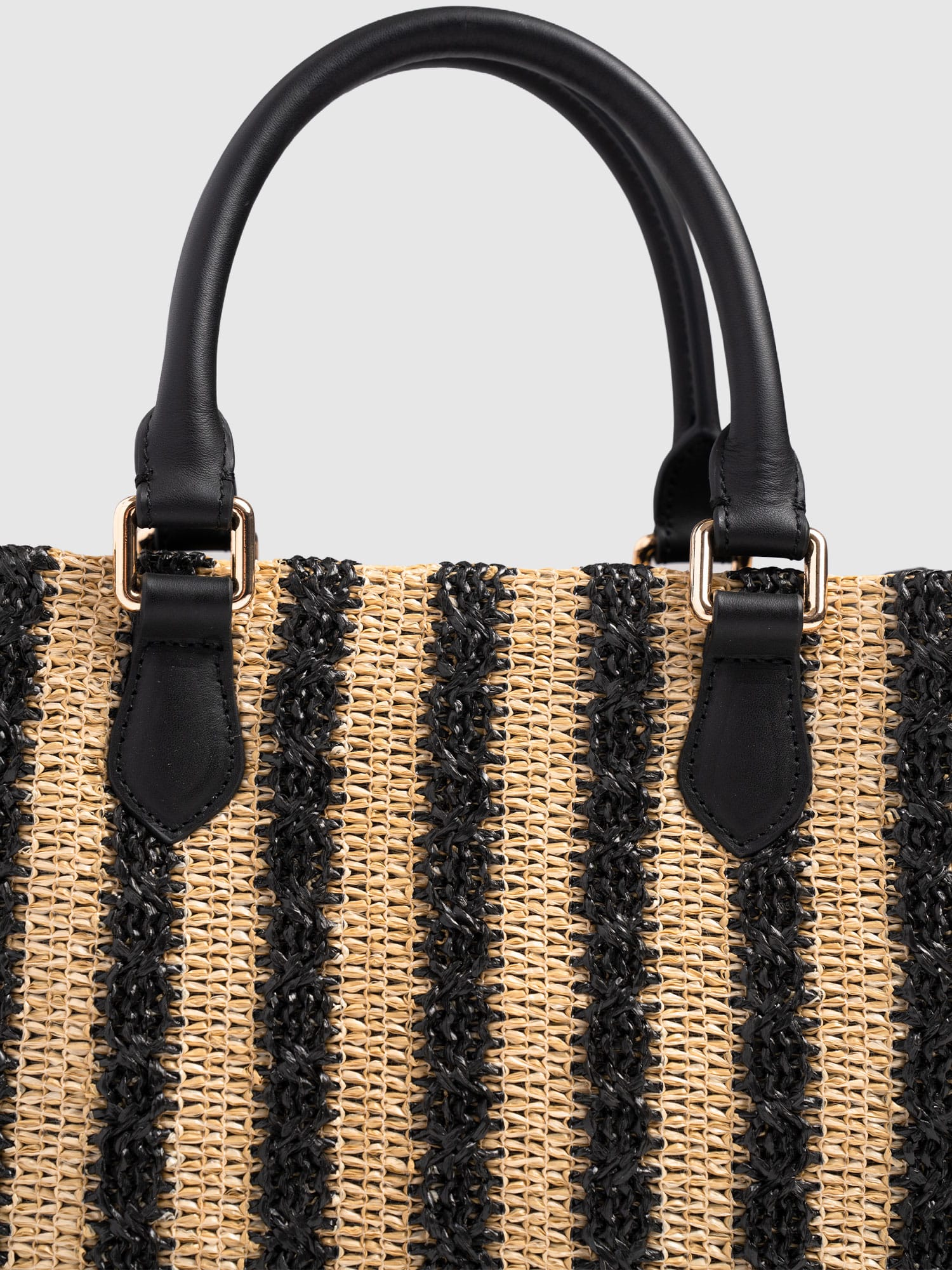 Mia Mini Tote Bag - Black Raffia - Women's Handbags | Saint + Sofia® USA