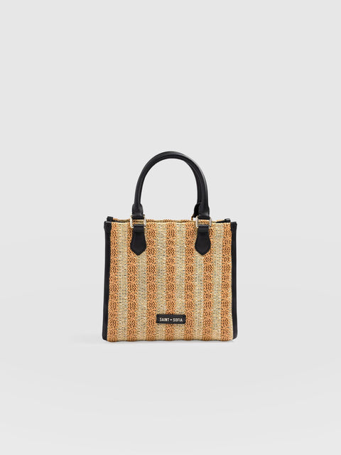 Mia Mini Tote Bag - Orange Raffia - Women's Handbags | Saint + Sofia® USA