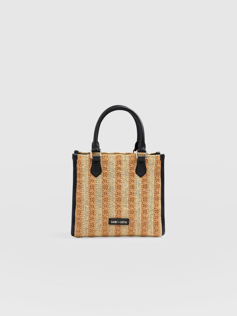Mia Mini Tote Bag - Orange Raffia - Women's Handbags | Saint + Sofia® USA