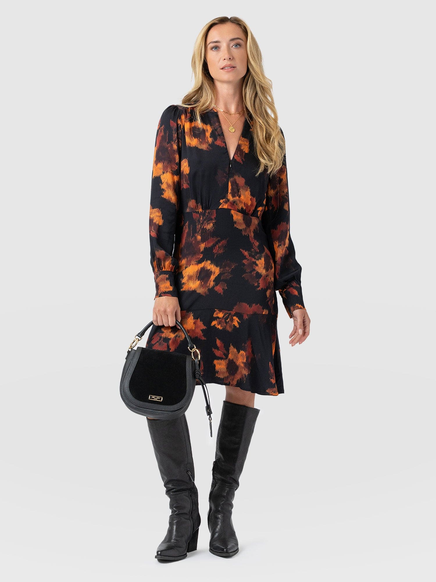 Mini Adaline Zip Up Dress - Autumn Floral - Women's Dresses | Saint + Sofia® USA
