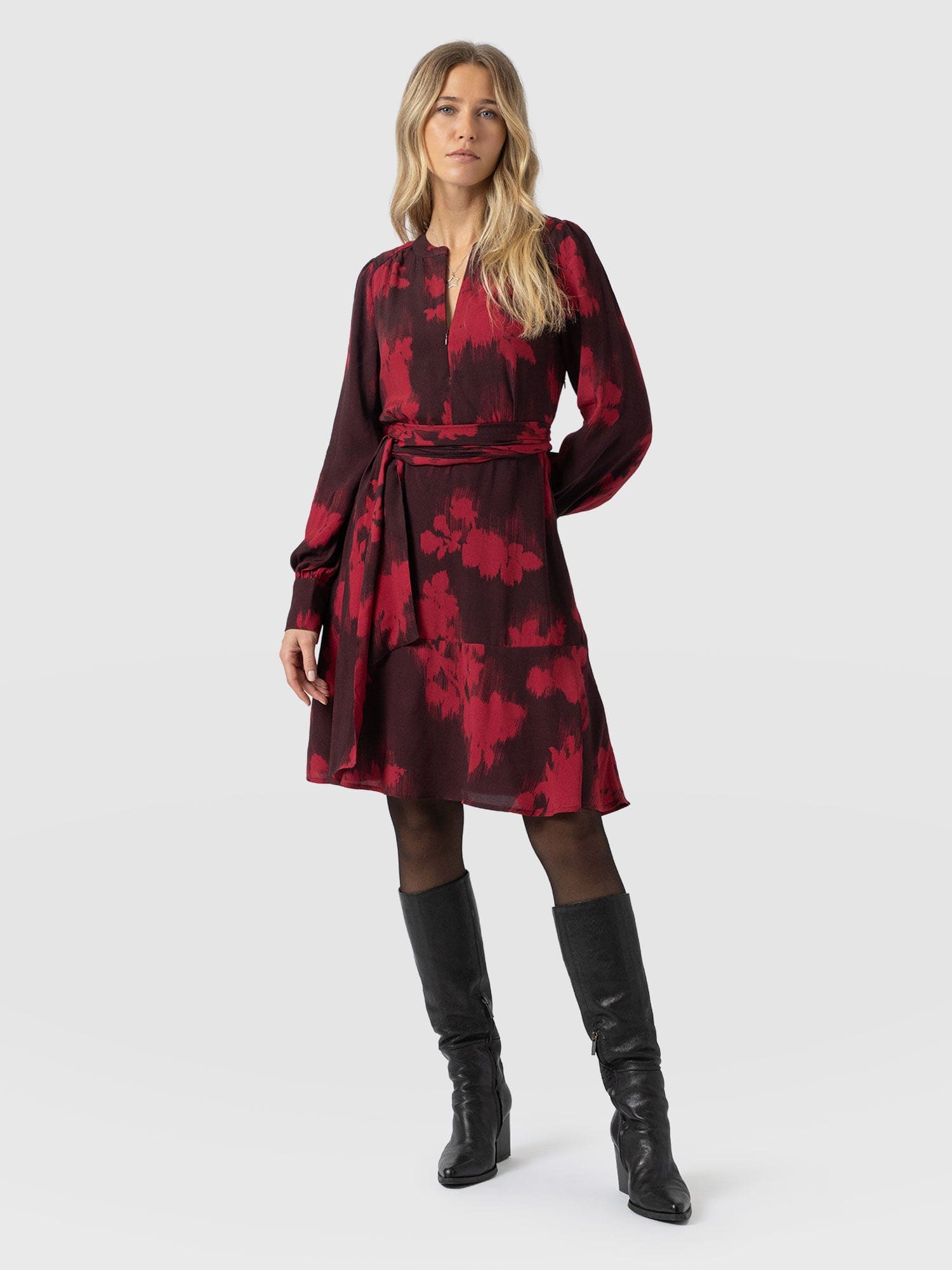 Mini Adaline Zip Up Dress - Pink Fade Floral - Women's Dresses | Saint + Sofia® USA