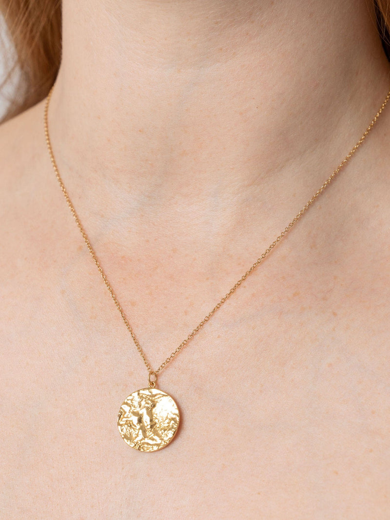 Molten Disc Charm Necklace Gold - Women's Jewellery | Saint + Sofia® UK