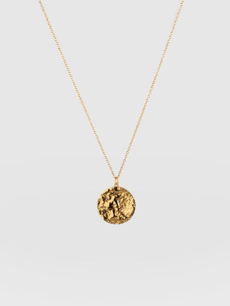 Molten Disc Charm Necklace Gold - Women's Jewellery | Saint + Sofia® UK