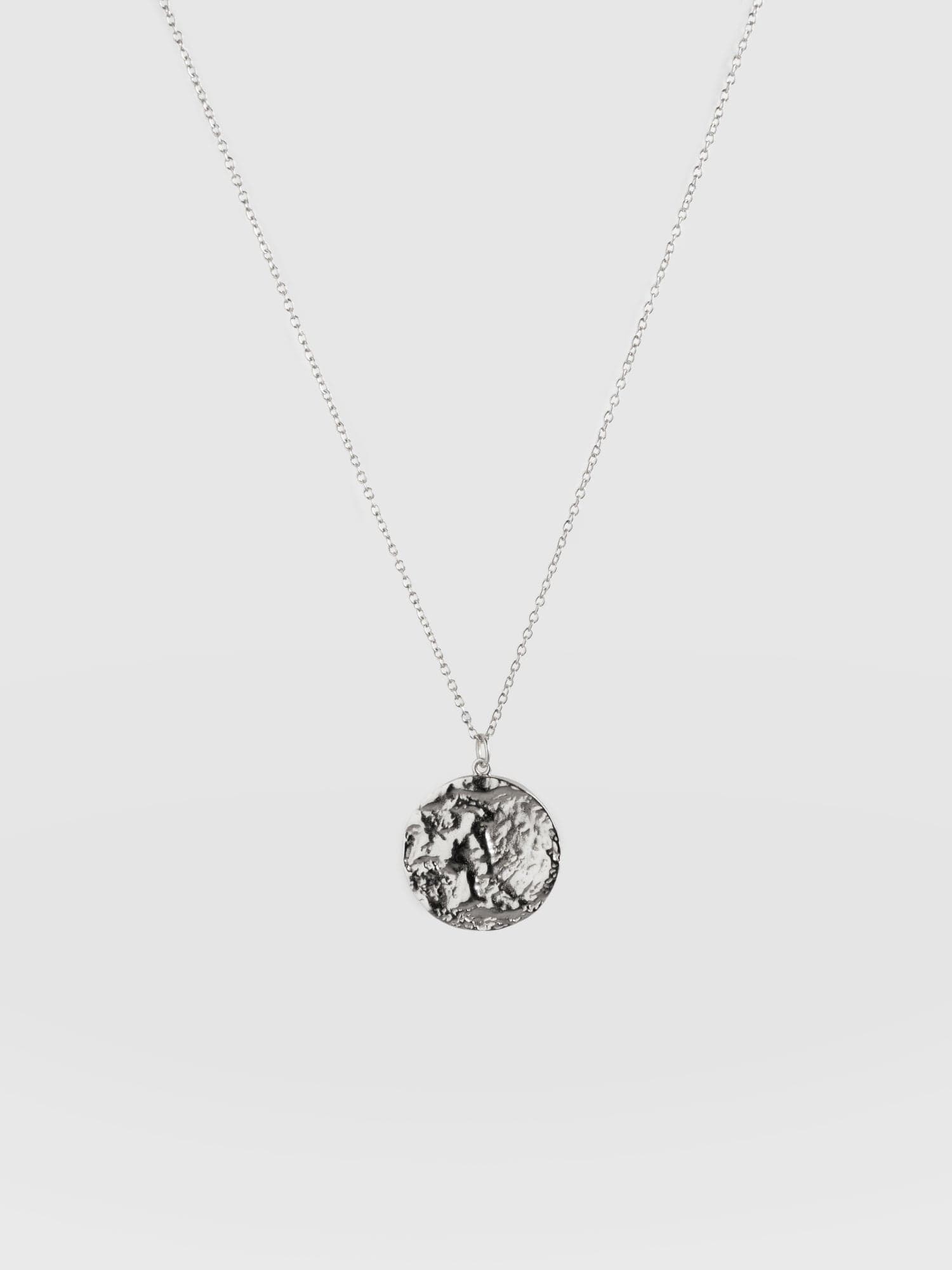 Molten Disc Charm Necklace Silver - Women's Jewellery | Saint + Sofia® UK