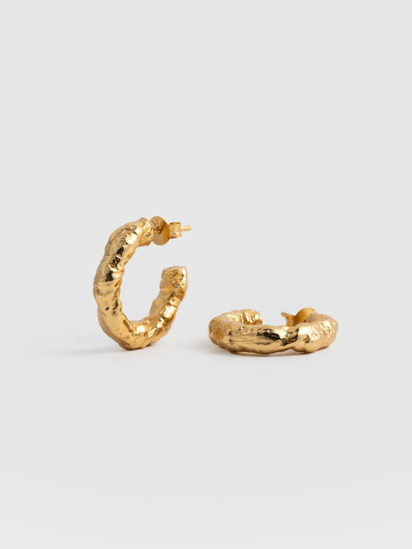 Molten Hoop Earrings Gold - Women's Jewellery | Saint + Sofia® UK