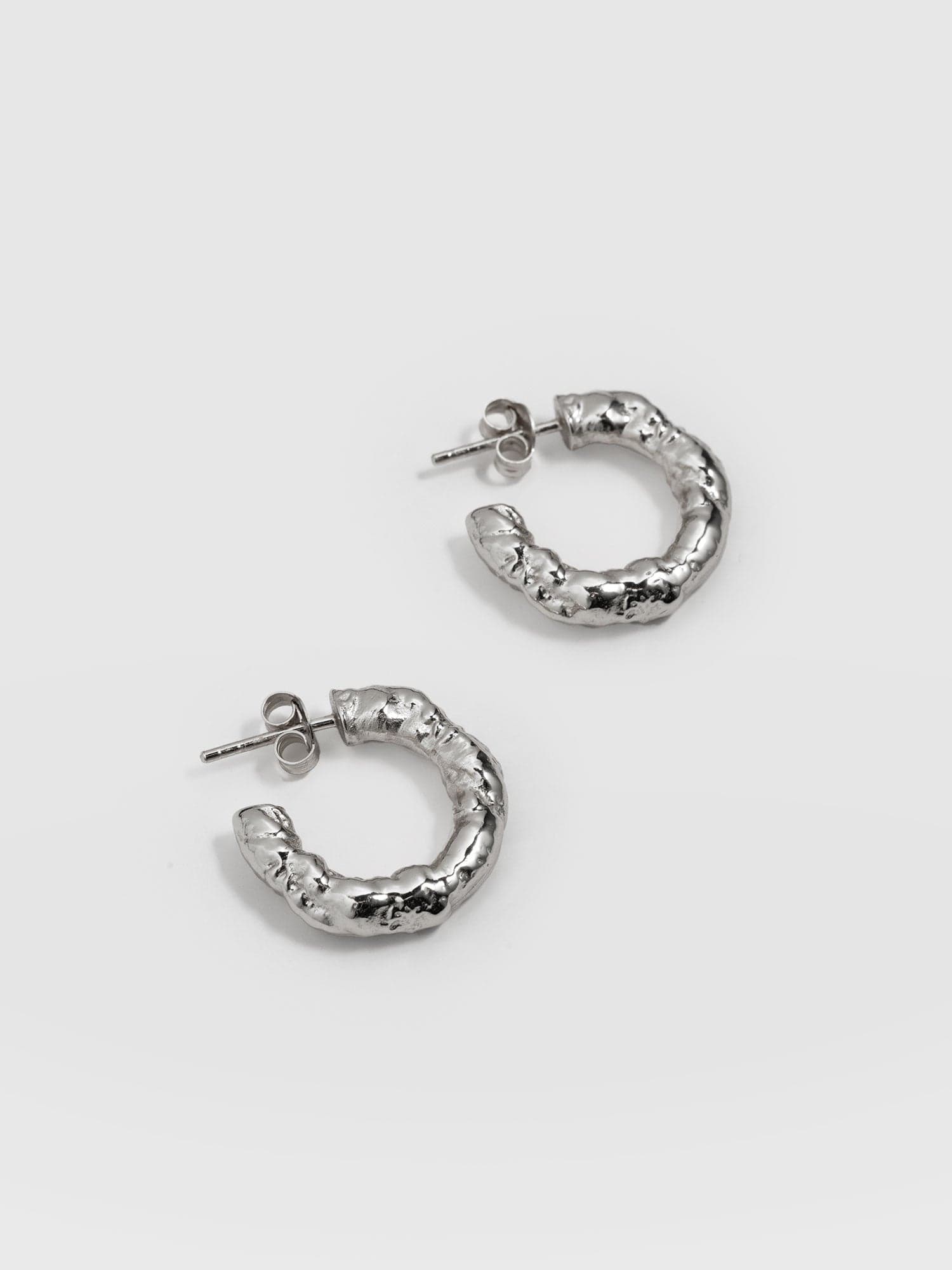 Molten Hoop Earrings Silver - Women's Jewellery | Saint + Sofia® UK