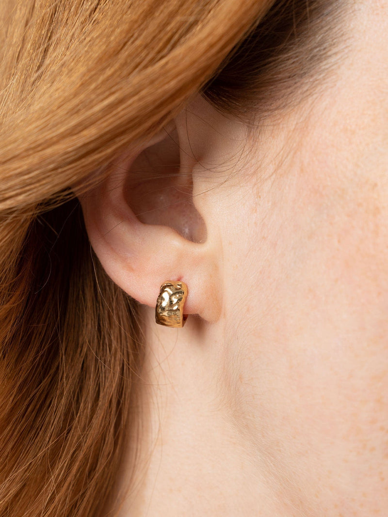 Molten Huggie Earrings Gold - Women's Jewellery | Saint + Sofia® UK