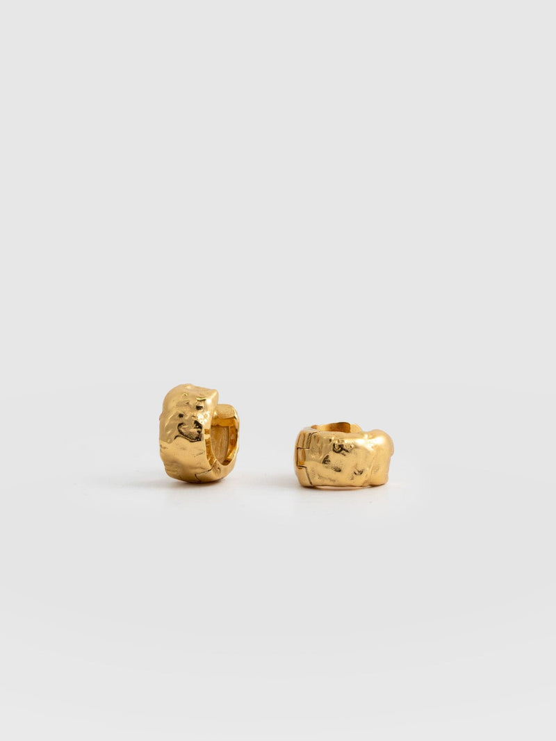 Molten Huggie Earrings Gold - Women's Jewellery | Saint + Sofia® UK