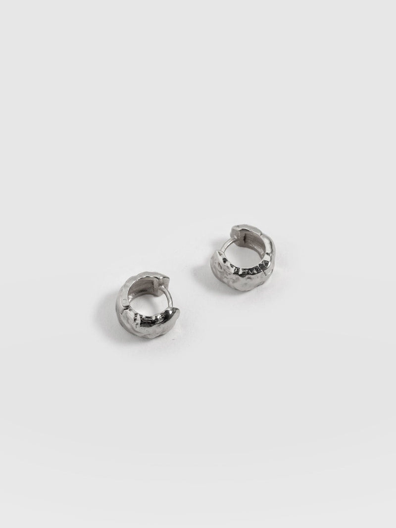 Molten Huggie Earrings Silver - Women's Jewellery | Saint + Sofia® UK