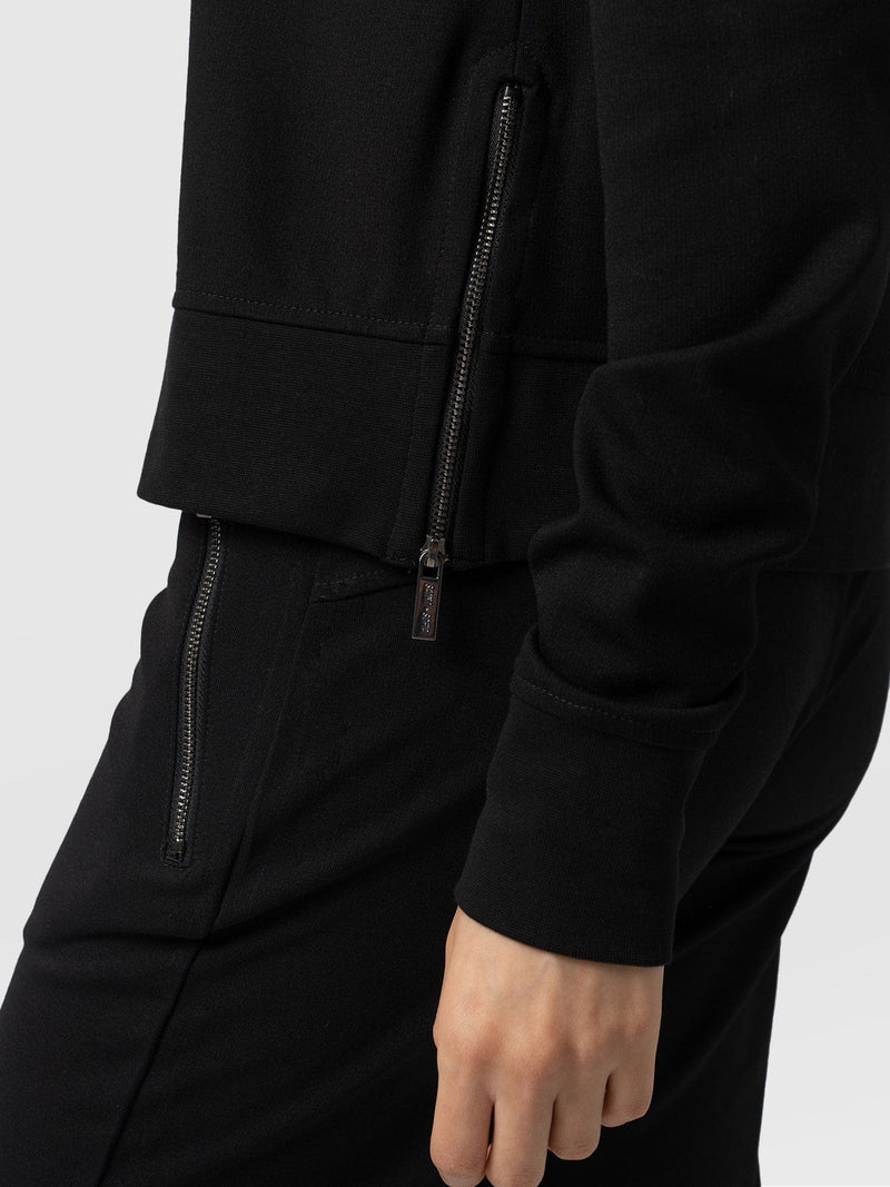 Morgan Zip Sweater Black & Beige - Women's Sweaters | Saint + Sofia® USA