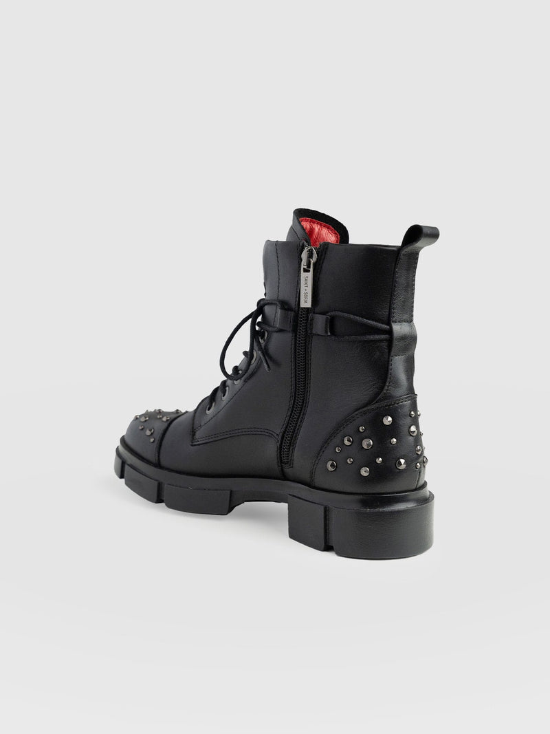 Noho Studded Boot Black - Women's Leather Boots | Saint + Sofia® US