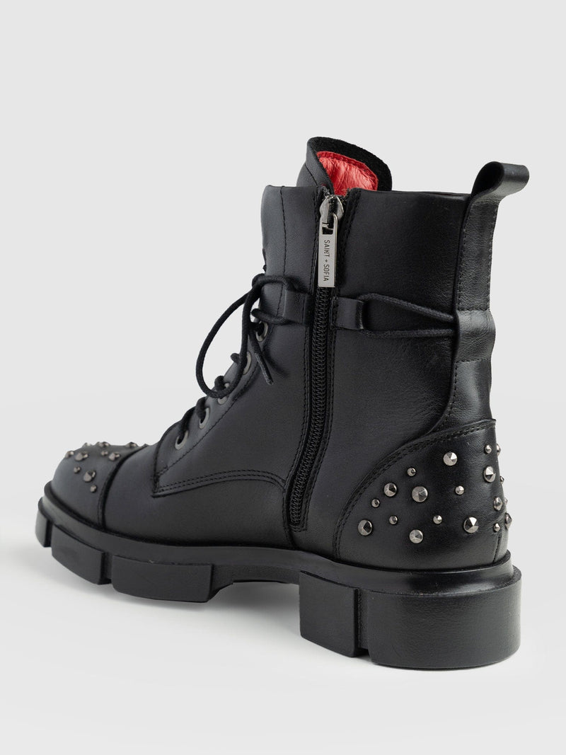 Noho Studded Boot Black - Women's Leather Boots | Saint + Sofia® US