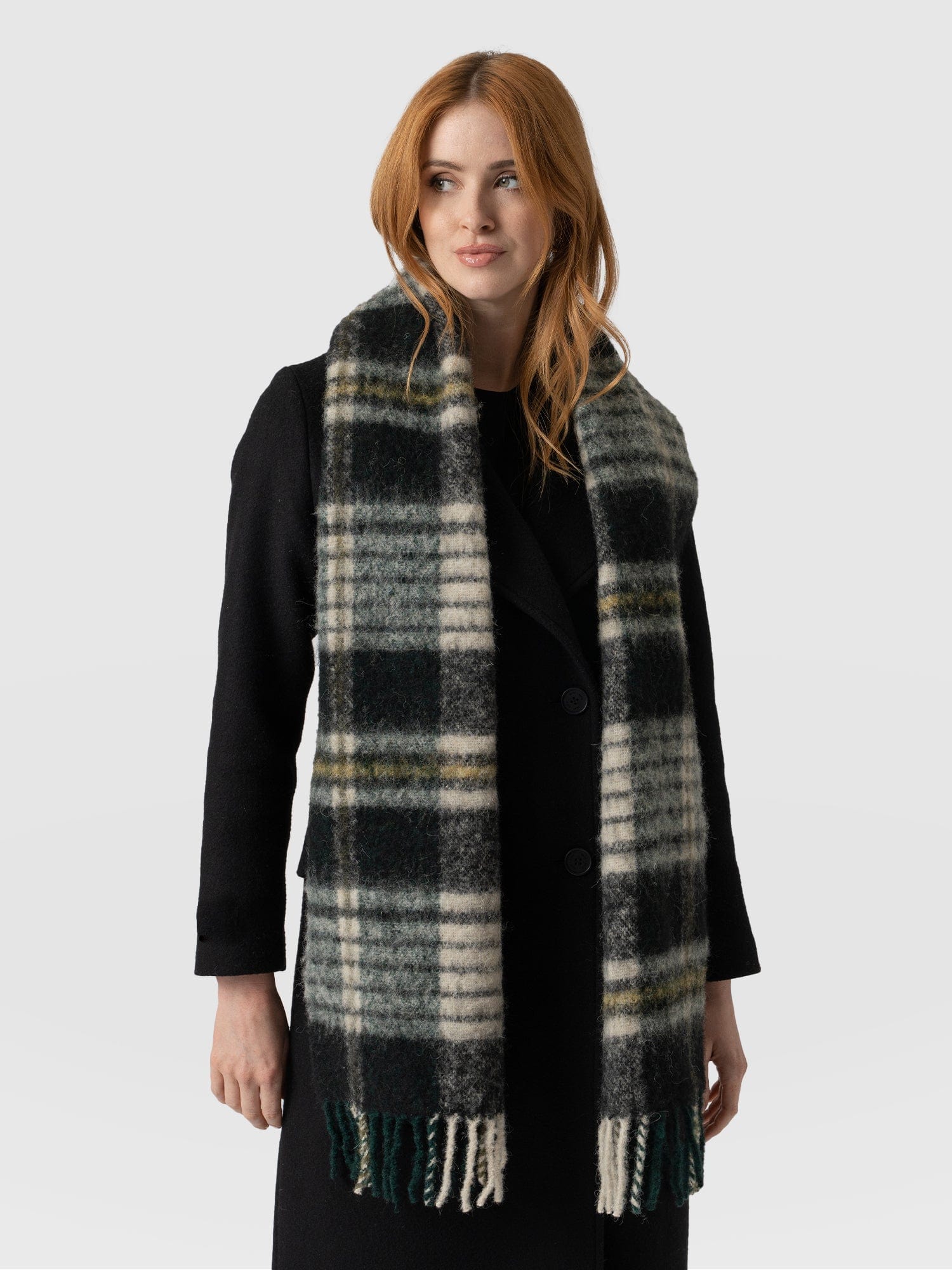 Nora Check Scarf Green - Women's Scarf | Saint + Sofia® USA