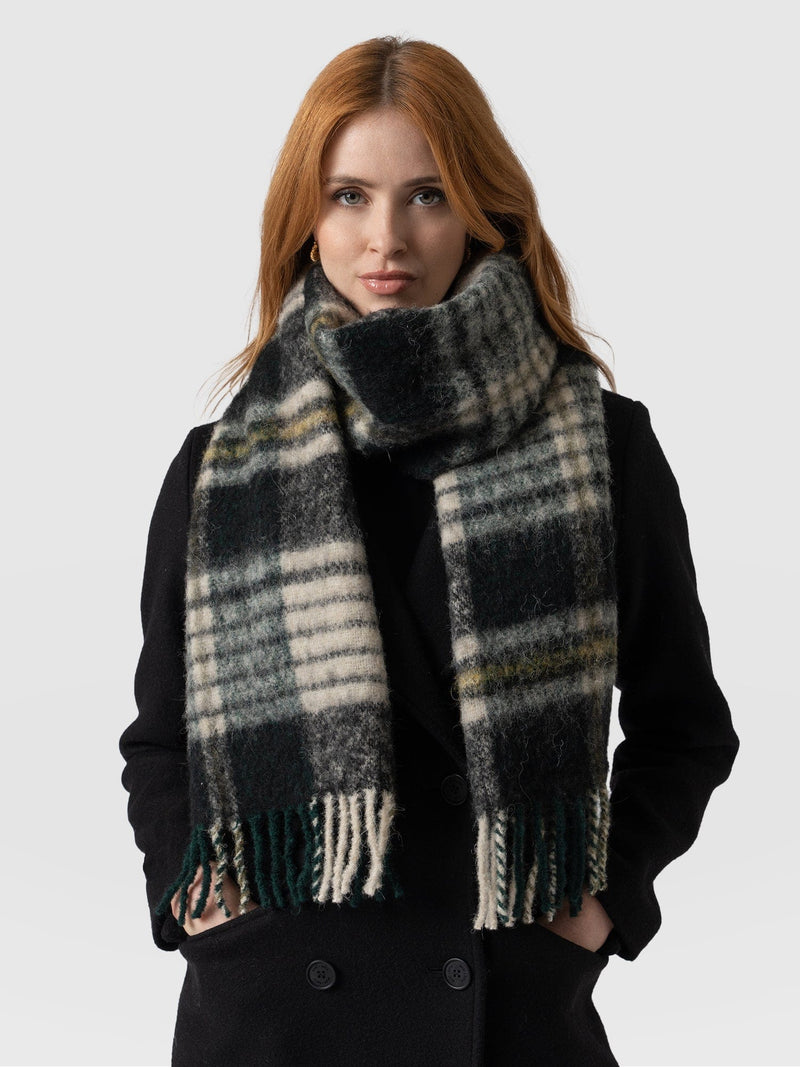 Nora Check Scarf Green - Women's Scarf | Saint + Sofia® USA