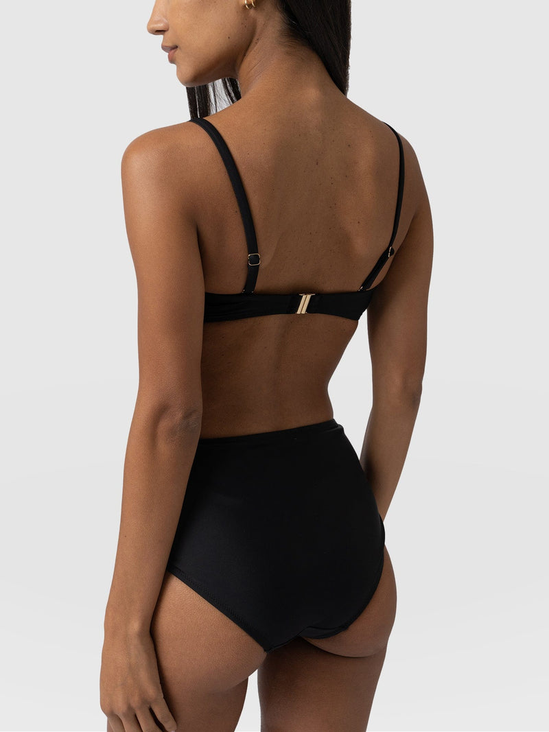 Nova High Waisted Bikini Bottom Black - Women's Swimwear | Saint + Sofia® USA