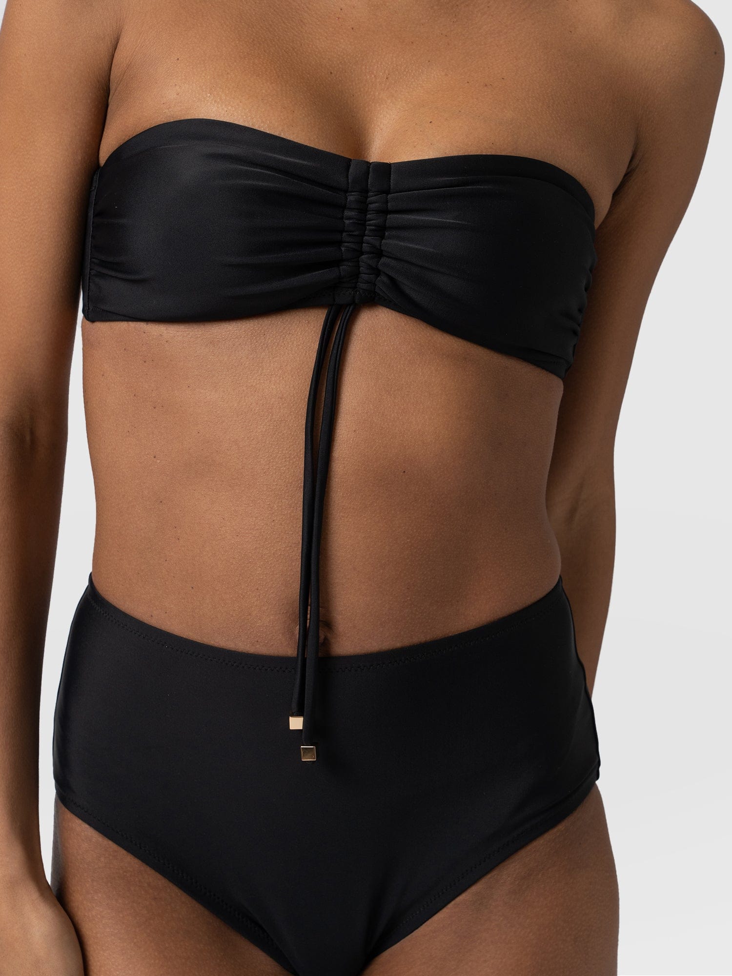 Nova High Waisted Bikini Bottom Black - Women's Swimwear | Saint + Sofia® USA