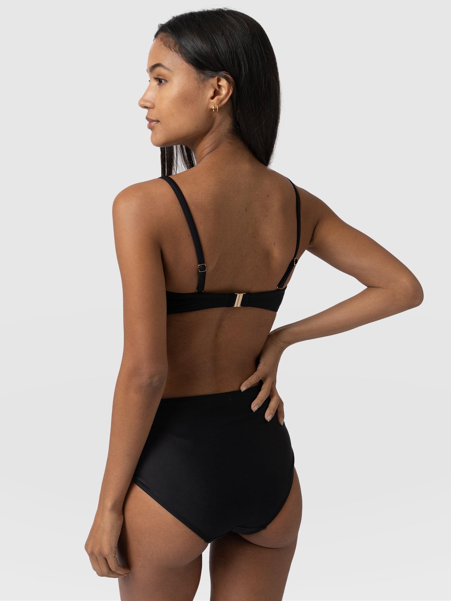 Nova High Waisted Bikini Bottom Black - Women's Swimwear | Saint + Sofia® USA