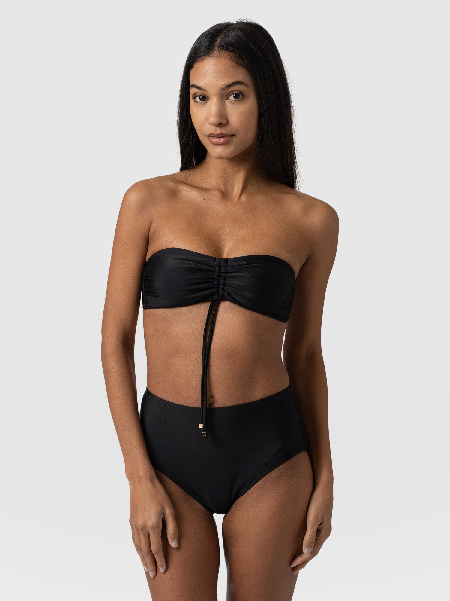 Nova High Waisted Bikini Bottom Black - Women's Swimwear | Saint + Sofia® USA