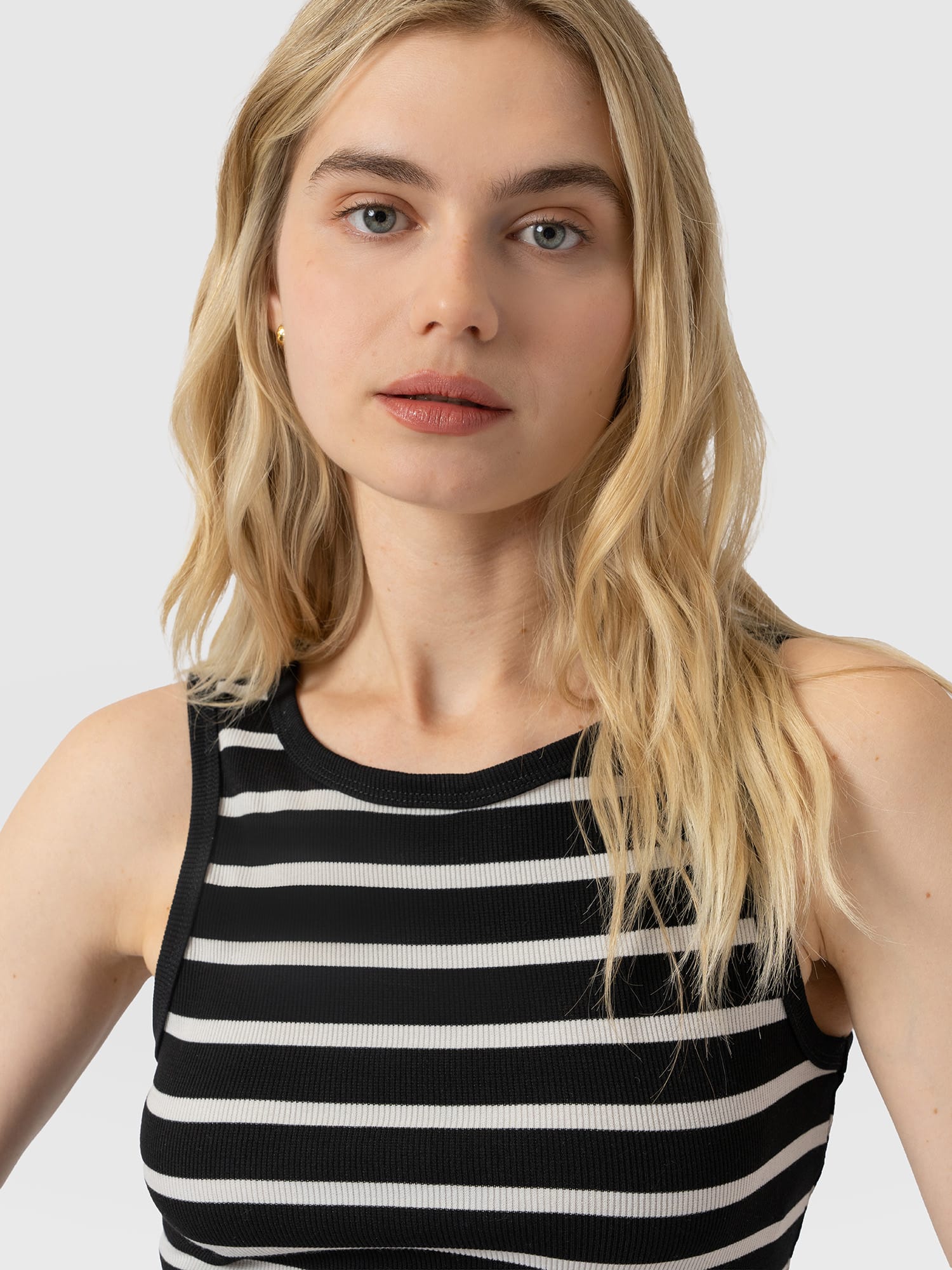 Nova Racer Vest - Black & White Stripe - Women's T-shirts | Saint and Sofia® USA
