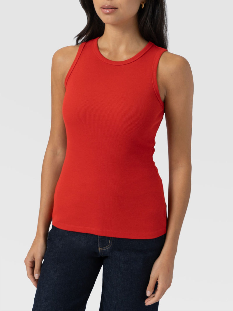 Nova Racer Vest - Burnt Orange - Women's T-shirts | Saint + Sofia® USA
