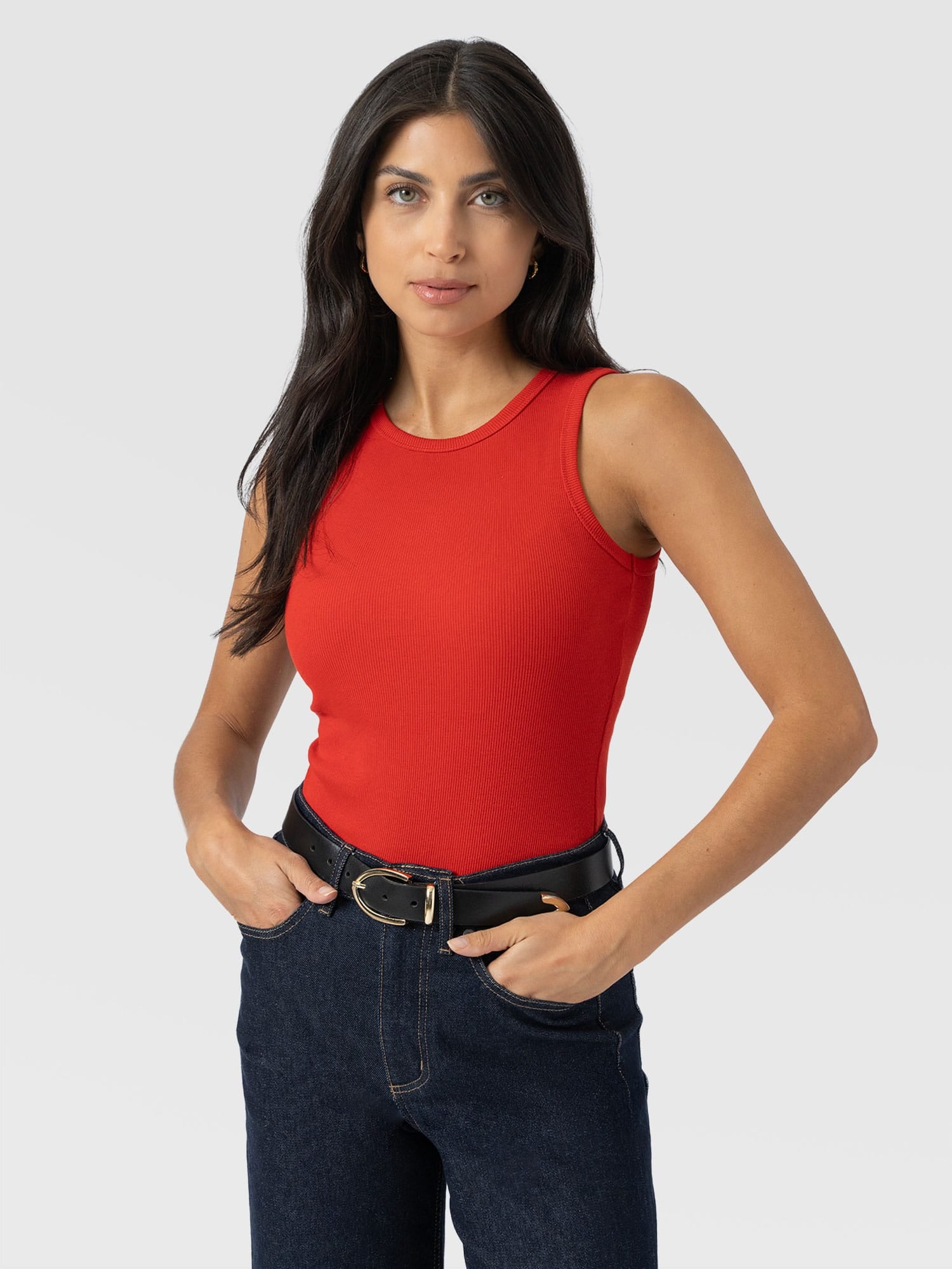 Nova Racer Vest - Burnt Orange - Women's T-shirts | Saint + Sofia® USA
