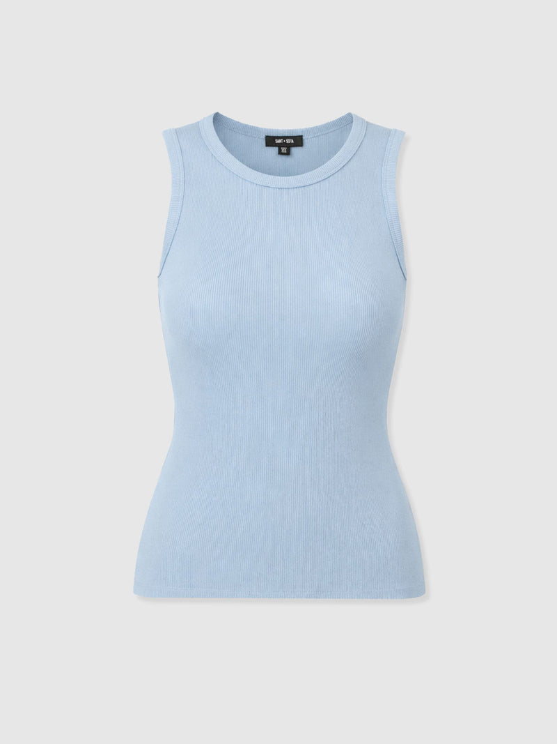 Nova Racer Vest - Powder Blue - Women's T-shirts | Saint + Sofia® USA