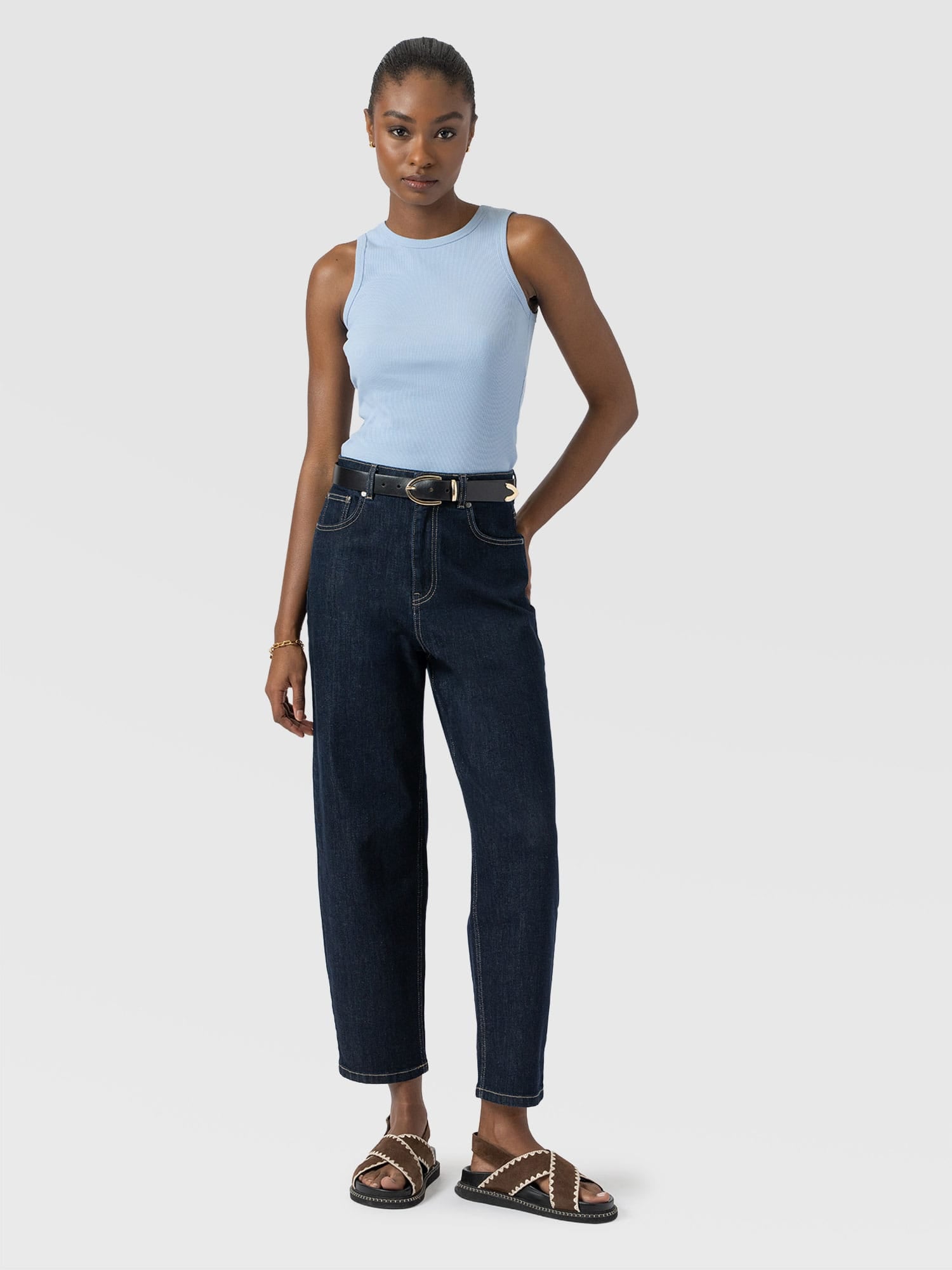 Nova Racer Vest - Powder Blue - Women's T-shirts | Saint + Sofia® USA