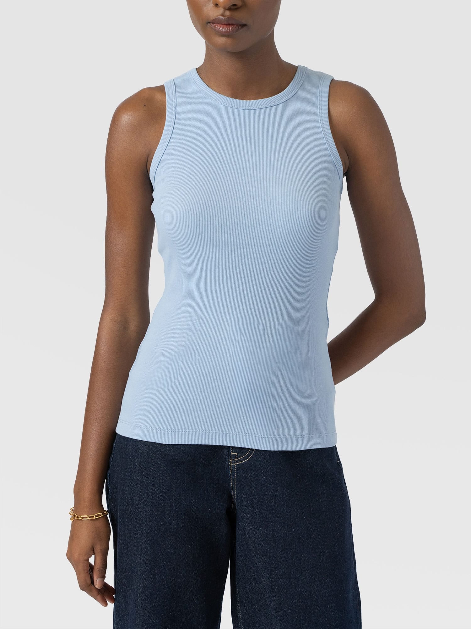 Nova Racer Vest - Powder Blue - Women's T-shirts | Saint + Sofia® USA