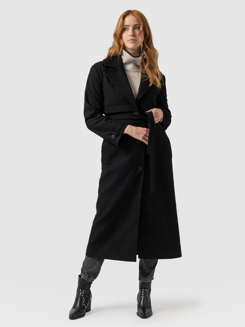 Odette Coat Black - Women's Wool Coats | Saint + Sofia® USA