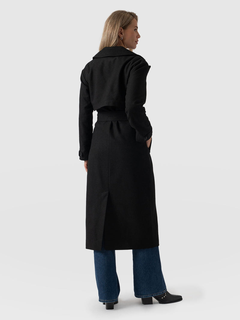 Odette Coat Black - Women's Wool Coats | Saint + Sofia® USA