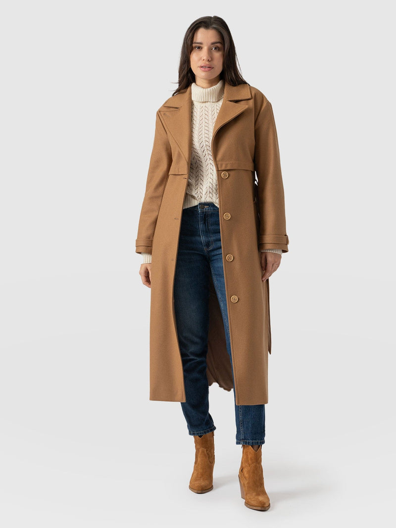 Odette Coat Camel - Women's Wool Coats | Saint + Sofia® USA